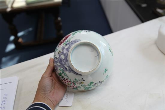 An unusual Liverpool porcelain polychrome bowl, third quarter 18th century, 18.5cm